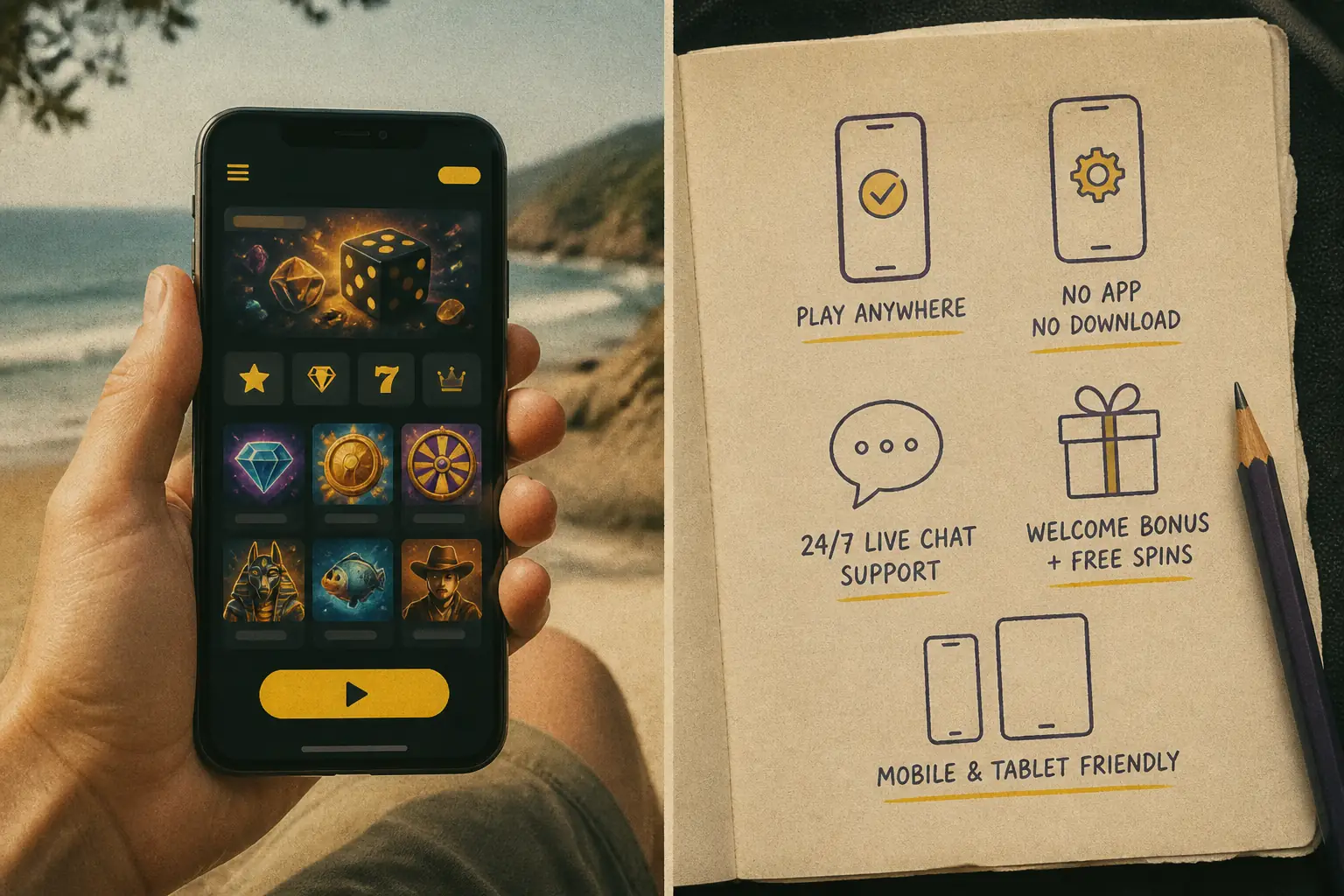 Zoome Casino Mobile visual guide for Zoome Casino